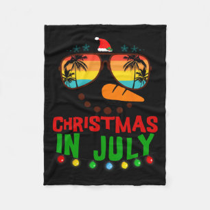 Kerstmis in juli Grappige Sneeuwman Beach Zomer Ha Fleece Deken