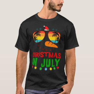 Kerstmis in juli Grappige Sneeuwman Beach Zomer Ha T-shirt