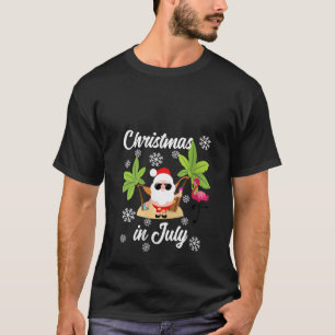 Kerstmis in juli Grappige Zomer Flamingo Hawaiian T-shirt