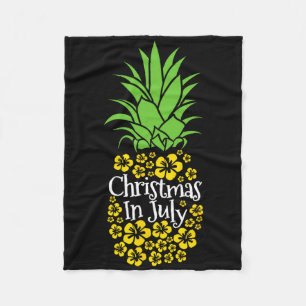 Kerstmis in juli Grappige zomer vakantie ananas Fleece Deken