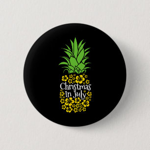 Kerstmis in juli Grappige zomer vakantie Ananas Ronde Button 5,7 Cm