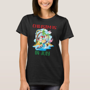 Kerstmis in juli Hawaiian Flamingo T-shirt