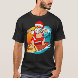 Kerstmis in juli Hawaiian Santa Surfing Mele Kali T-shirt