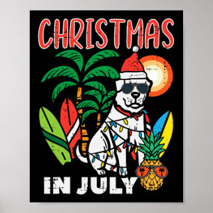 Kerstmis in juli Hond Liefhebber Strand Kerstmis Z Poster