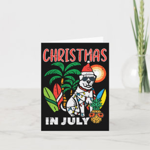 Kerstmis in juli Hondenliefhebber Beach Xmas Zomer Kaart