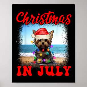 Kerstmis in juli-hondliefhebber Kerstmis grappige Poster