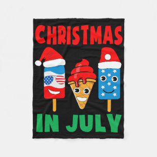 Kerstmis in juli ijslolly's in kerstmannenhoed voo fleece deken