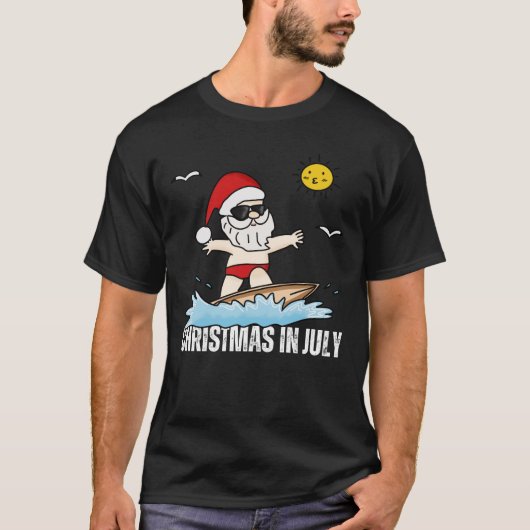 Kerstmis in juli jongstleden tijdens het kerstfees t-shirt (Voorkant)