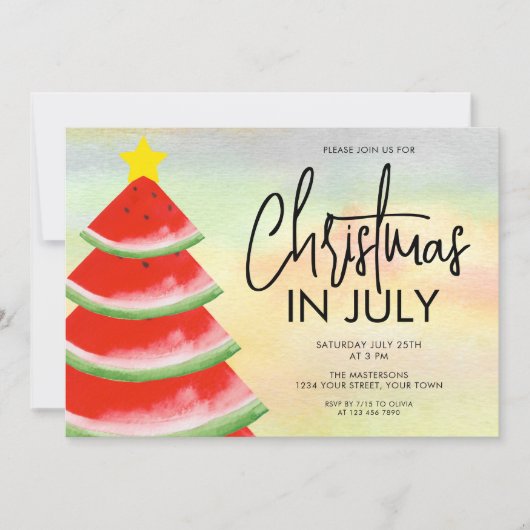 Kerstmis in juli kaart (Voorkant)