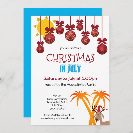 Kerstmis in juli kaart (Voorkant / Achterkant)