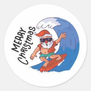 Kerstmis in juli Kaart Ronde Sticker