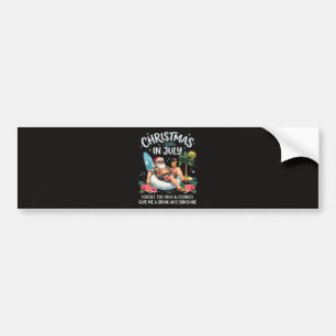 Kerstmis in juli Kerstman Vakantiedrank Bumpersticker