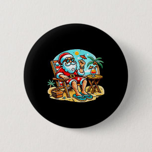 Kerstmis in juli Kerstman Zomer Kerstmis in juni S Ronde Button 5,7 Cm