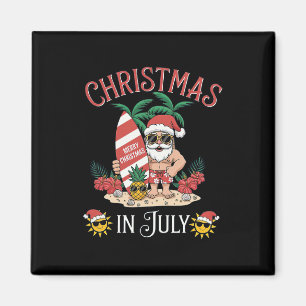 Kerstmis in juli Kerstman Zomer Strandvakantie Magneet