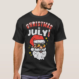 Kerstmis in juli Kerstman Zonnebril Strand Kerstmi T-shirt
