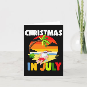 Kerstmis in juli kerstman zonnebril zomer viering kaart