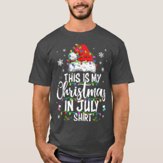 Kerstmis in juli kerstmannenhoed zomer strandvakan t-shirt