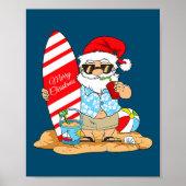 Kerstmis in juli kerstmis op strand met poster (Voorkant)