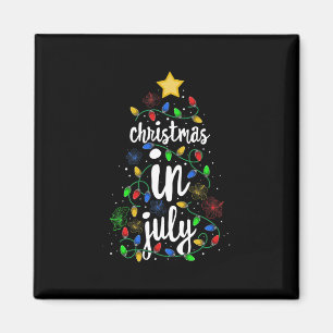 Kerstmis in juli Kleurrijke Kerstboom Lichtjes Haw Magneet