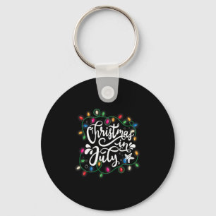 Kerstmis in juli lichten grappige zomer Xmas manne Sleutelhanger