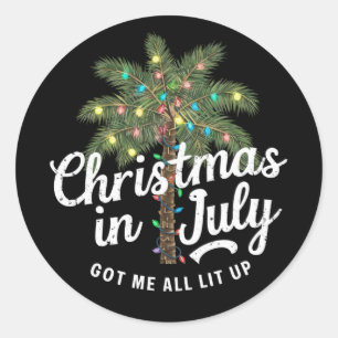 Kerstmis in juli maakte me helemaal opgewonden ronde sticker