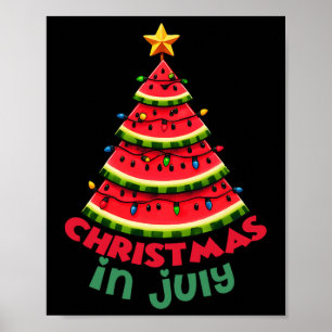 Kerstmis in juli Man watermeloenen zomer Poster