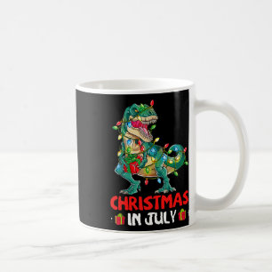 Kerstmis in juli mannen jongens peuter T Rex dinos Koffiemok