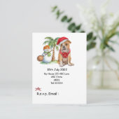 Kerstmis in juli met Briefkaart van de Dog Santa C (Staand voorkant)