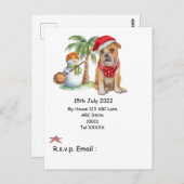Kerstmis in juli met Briefkaart van de Dog Santa C (Voorkant / Achterkant)