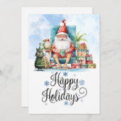 Kerstmis in juli met KERSTMAN op het strand Feestdagenkaart (Voorkant / Achterkant)