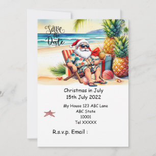 Kerstmis in juli met KLAAS DE SANTA Save the date Kaart