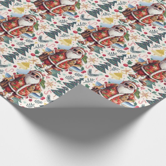 Kerstmis in juli met SANTA CLAUS Cadeaupapier (Hoek)