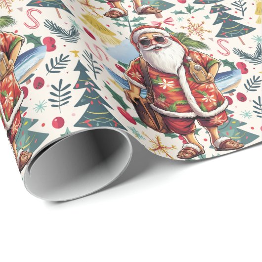 Kerstmis in juli met SANTA CLAUS Cadeaupapier (Rol Hoek)