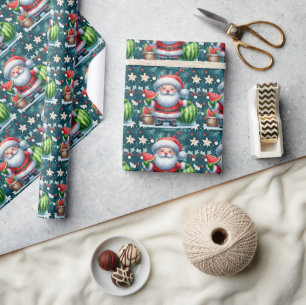 Kerstmis in juli met SANTA CLAUS Cadeaupapier
