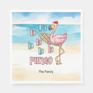 Kerstmis in juli met SANTA CLAUS Flamingo Servet