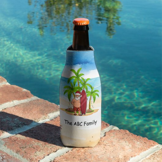 Kerstmis in juli met SANTA CLAUS Flesjeskoeler (Insitu Zwembad)