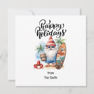 Kerstmis in juli met SANTA CLAUS op het strand Feestdagenkaart