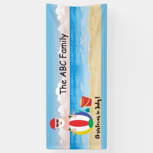 Kerstmis in juli met SANTA CLAUS Spandoek (Verticaal)