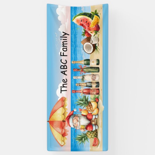 Kerstmis in juli met SANTA CLAUS Spandoek (Verticaal)