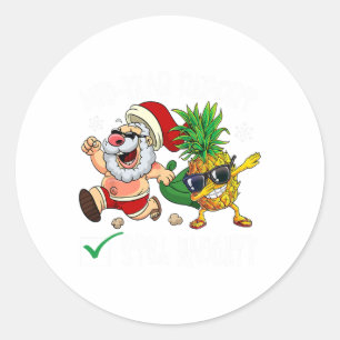 Kerstmis in juli midden jaar verslag nog steeds on ronde sticker