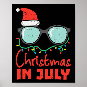 Kerstmis in juli oogglazen Xmas zomer vrouwen mann Poster
