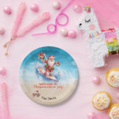 Kerstmis in juli op het strand papieren bordje (Feest)