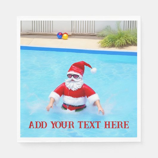 Kerstmis in juli op zondag of zomerpool servet (Voorkant)