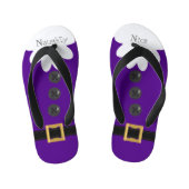 Kerstmis in juli Paarse Naughty of Nice Festive Kinder Teenslippers (Voetbed)