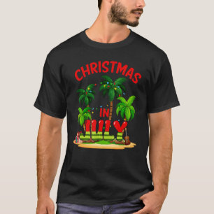 Kerstmis in Juli Palm Tree Kerstboom Lichte Zomer T-shirt