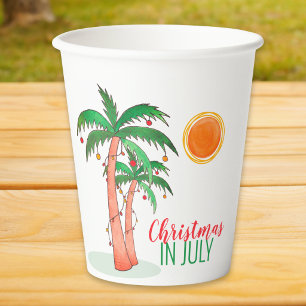 Kerstmis in juli Palmbomen Papieren Bekers