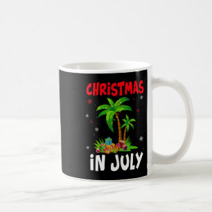 Kerstmis in juli Palmboom Kerstboom Strand Zomer Koffiemok