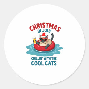 Kerstmis in juli papa mama chillen met de Sia Ronde Sticker