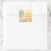 Kerstmis in juli Party Tropical Beach Vierkante Sticker (Tas)