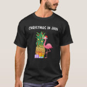 Kerstmis in juli Pineapple Xmas Boom Flamingo San T-shirt (Voorkant)